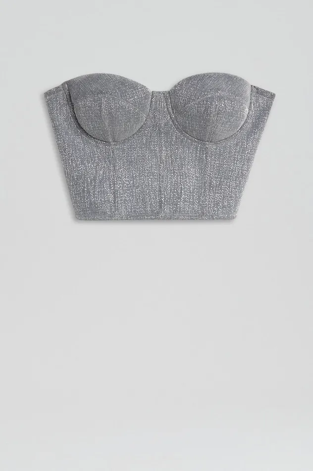 Scanlan Theodore TINSEL BUSTIER SILVER Women Tops