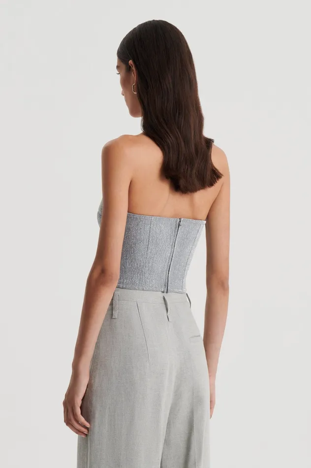 Scanlan Theodore TINSEL BUSTIER SILVER Women Tops