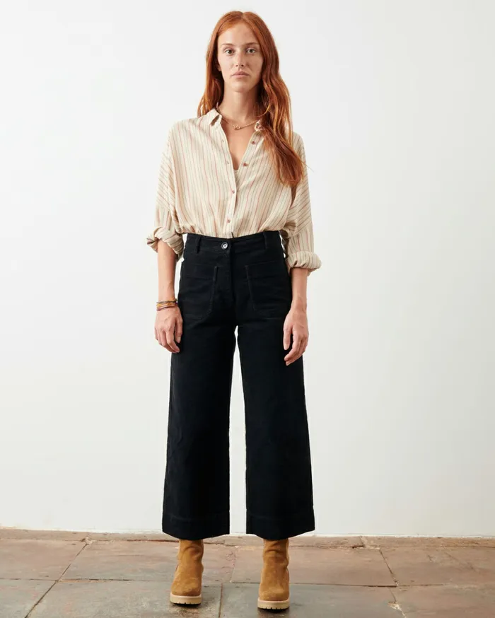 Sessn Womens Trousers Hudson street Black