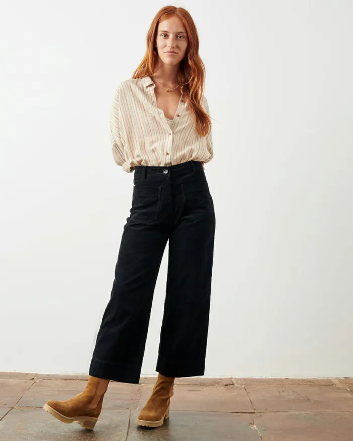 Sessn Womens Trousers Hudson street Black