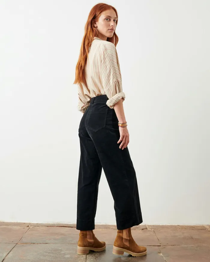 Sessn Womens Trousers Hudson street Black