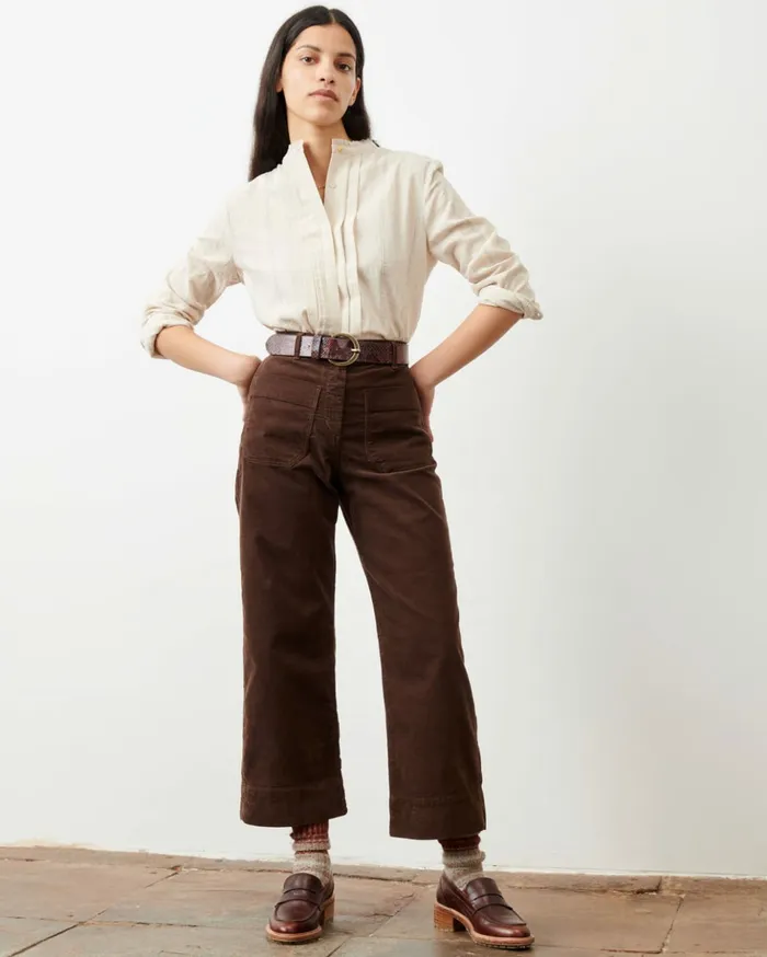 Sessn Womens Trousers Hudson street Chocolate