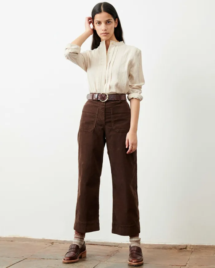 Sessn Womens Trousers Hudson street Chocolate