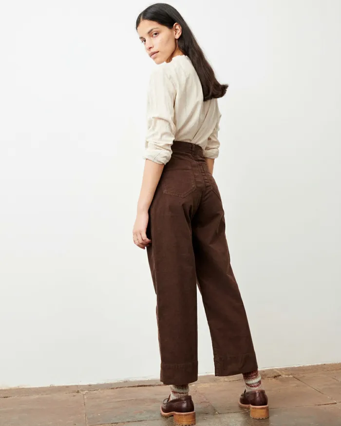 Sessn Womens Trousers Hudson street Chocolate
