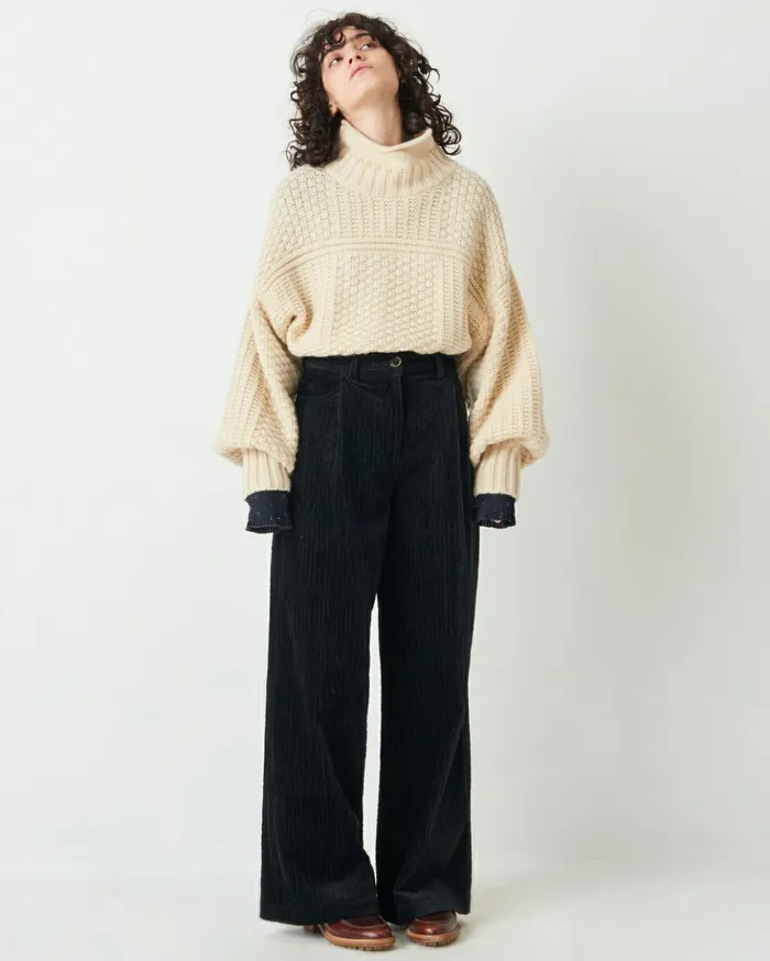 Sessn Womens Trousers Insta hello Black