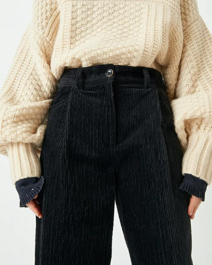 Sessn Womens Trousers Insta hello Black