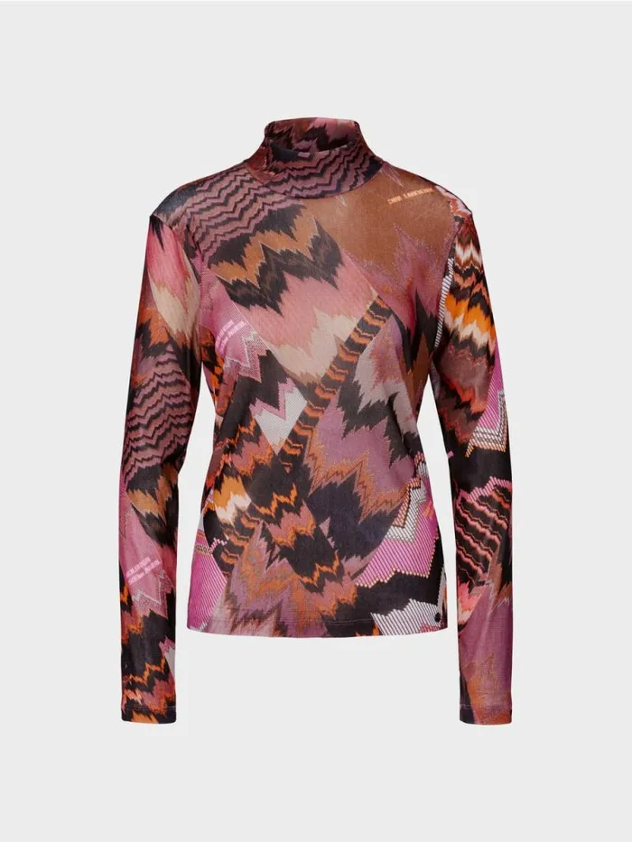 Shirts and Tops Damen Marc Cain Bunt Bedruckter TShirt Bright Orchid
