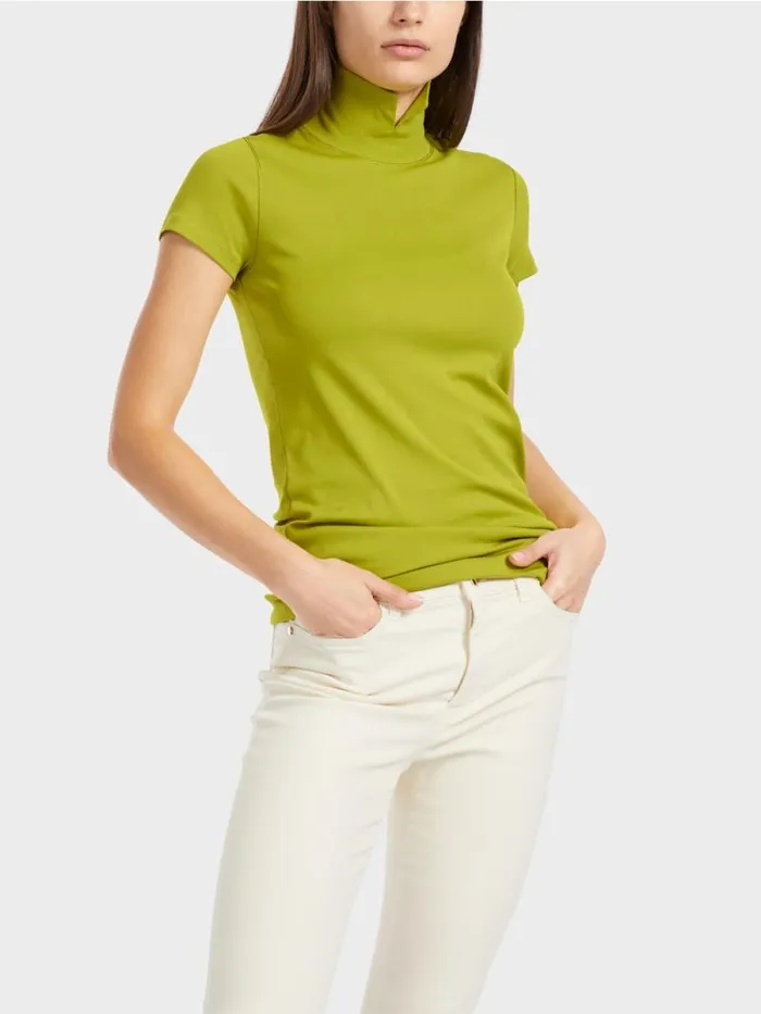 Shirts and Tops Damen Marc Cain Hochgeschlossenes TShirt Bright Olive Green