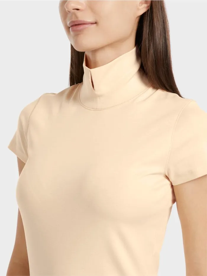Shirts and Tops Damen Marc Cain Hochgeschlossenes TShirt Dark Cream