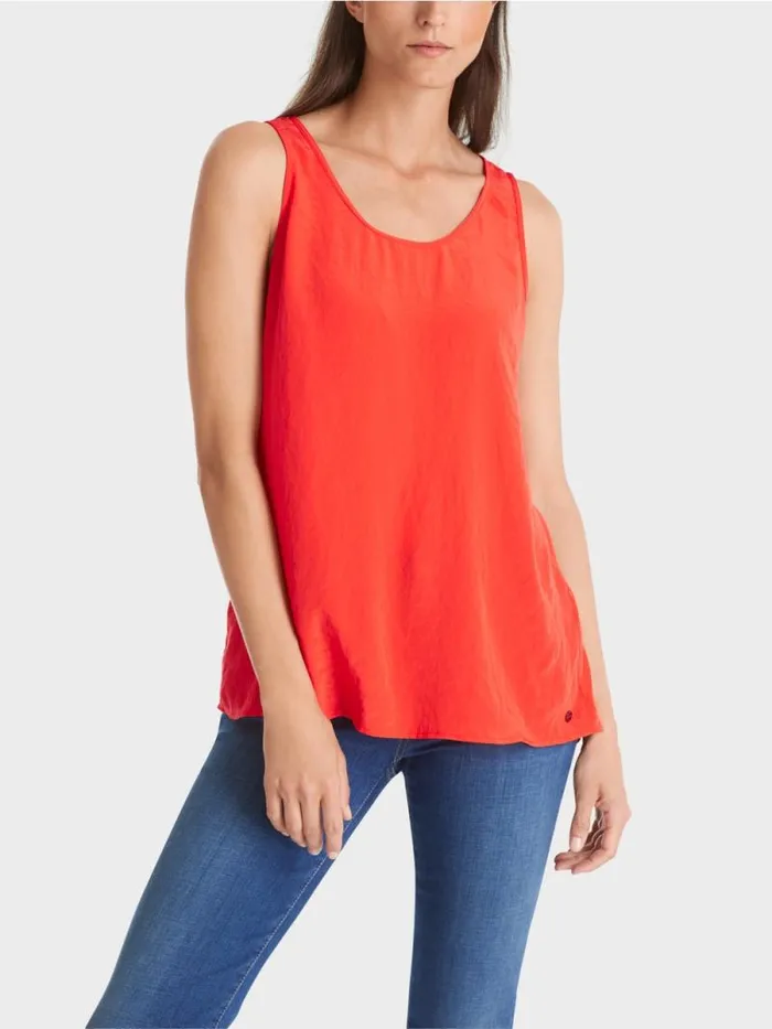 Shirts and Tops Damen Marc Cain Leichtes rmelloses Top Campari