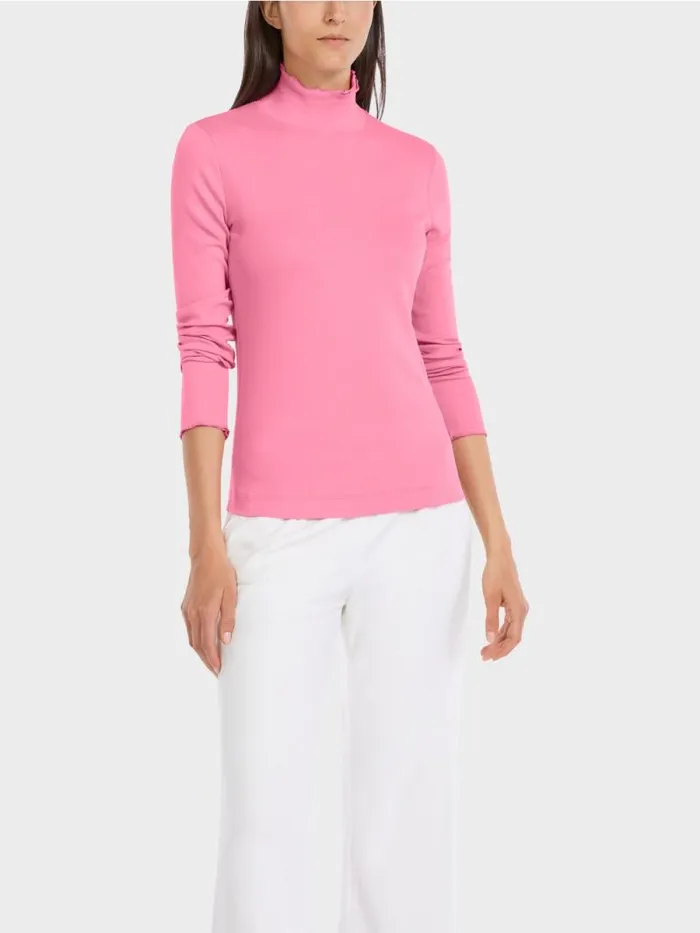Shirts and Tops Damen Marc Cain Longsleeve Mit Stehkragen Bright Orchid