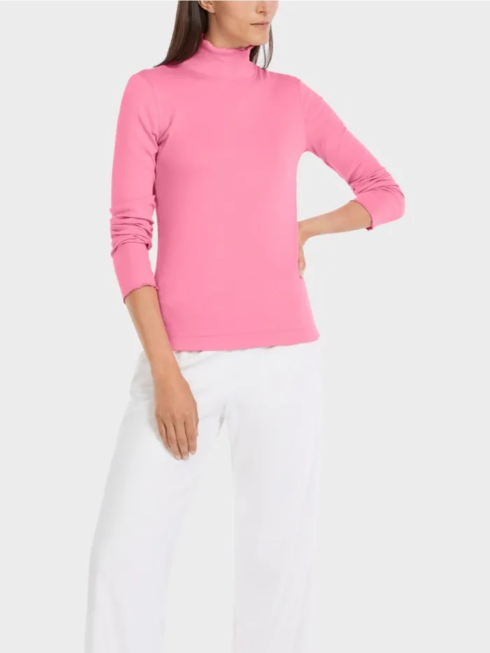 Shirts and Tops Damen Marc Cain Longsleeve Mit Stehkragen Bright Orchid
