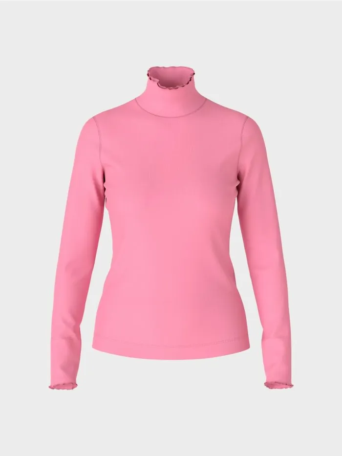 Shirts and Tops Damen Marc Cain Longsleeve Mit Stehkragen Bright Orchid