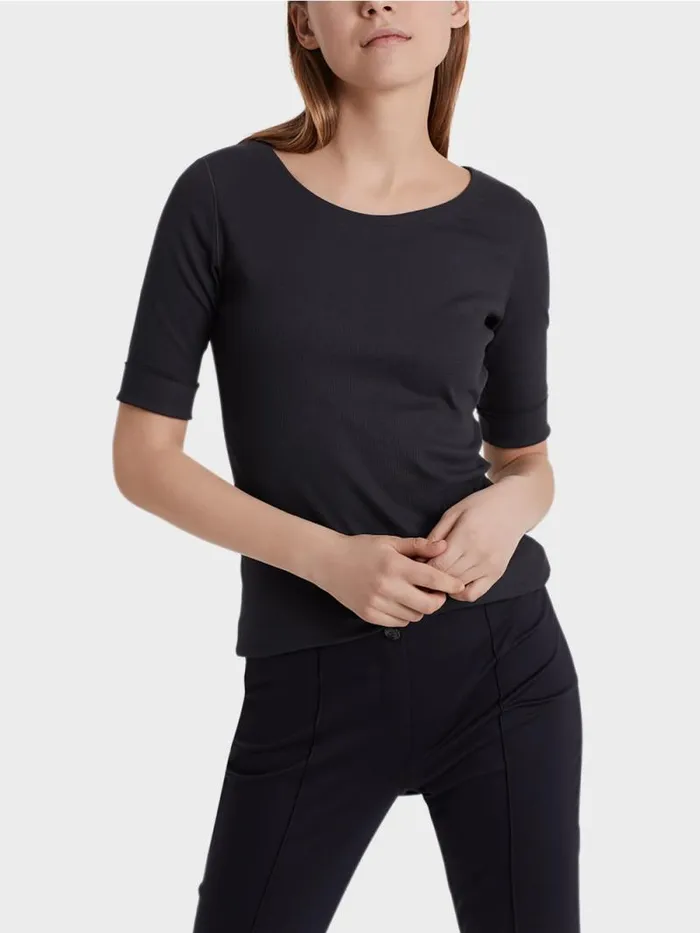 Shirts and Tops Damen Marc Cain RundhalsShirt Mit Halben rmeln Midnight Blue