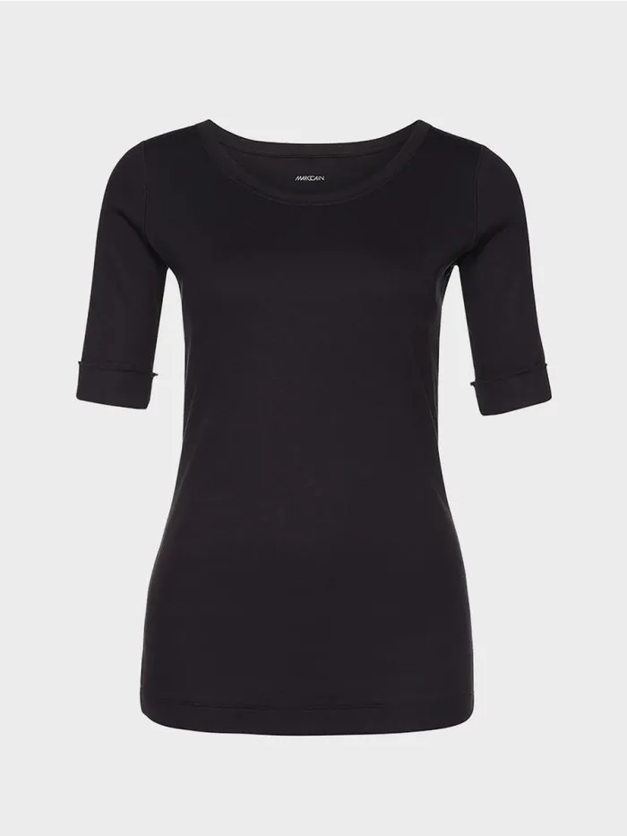 Shirts and Tops Damen Marc Cain RundhalsShirt Mit Halben rmeln Midnight Blue