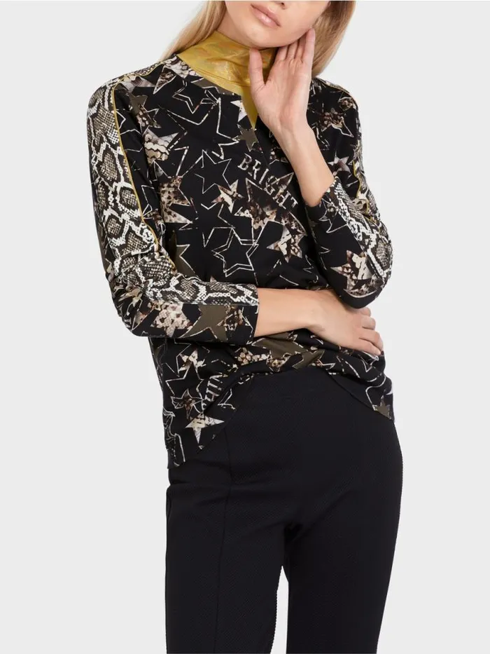 Shirts and Tops Damen Marc Cain TShirt Im RippstrickMaterial Bright Terra