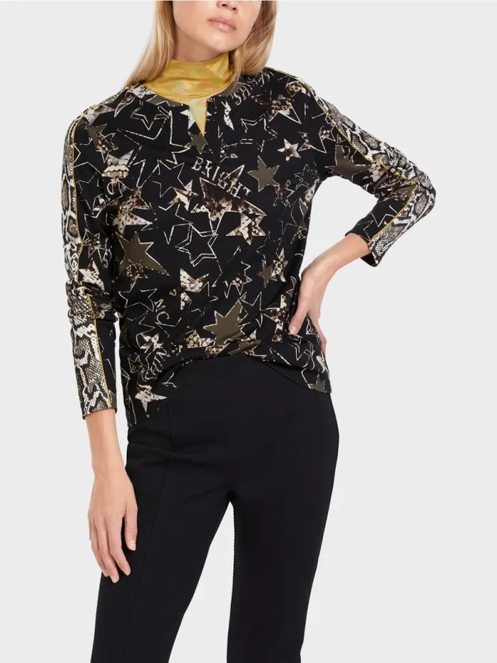 Shirts and Tops Damen Marc Cain TShirt Im RippstrickMaterial Bright Terra