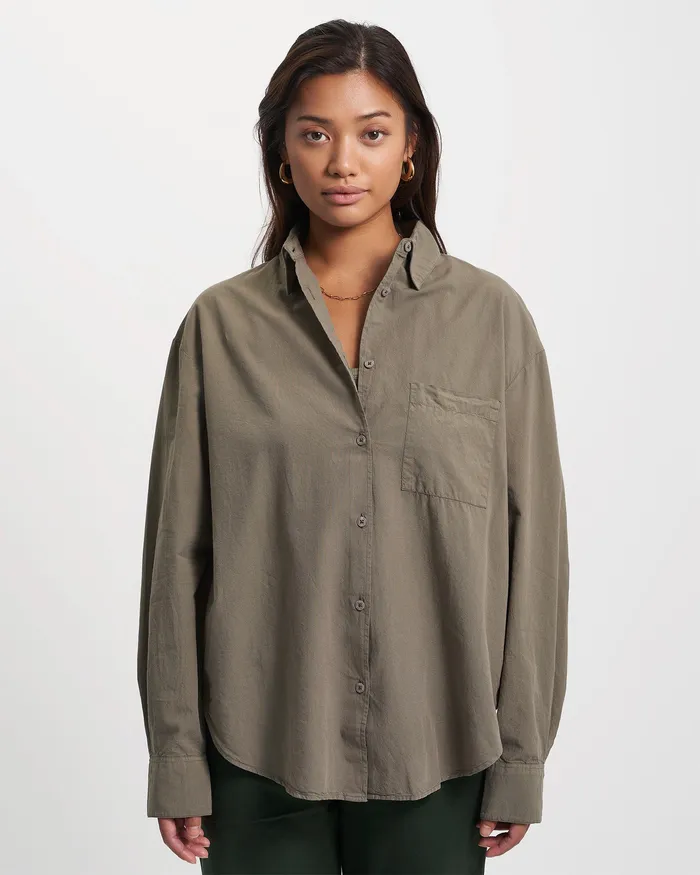 Shirts Colorfulstandard Women Organic Oversized Shirt 8211 Ginger Brown