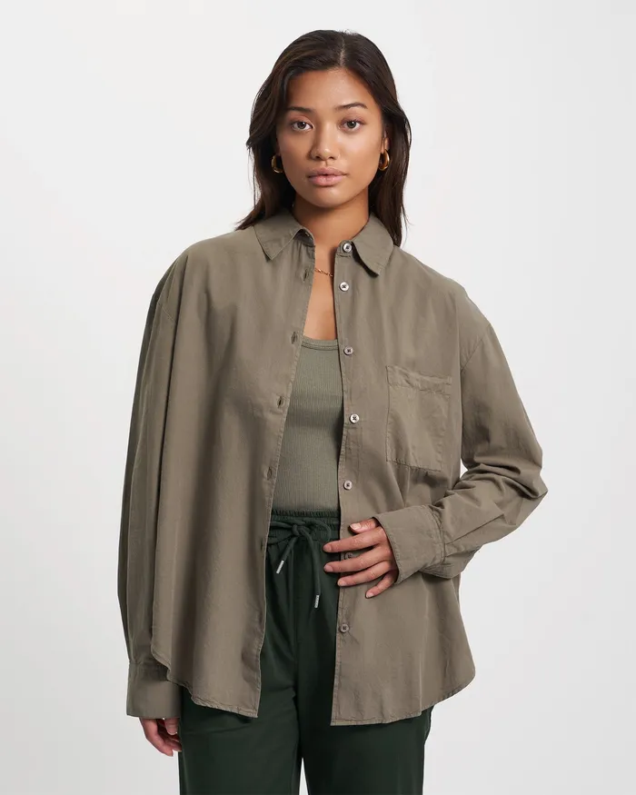 Shirts Colorfulstandard Women Organic Oversized Shirt 8211 Ginger Brown