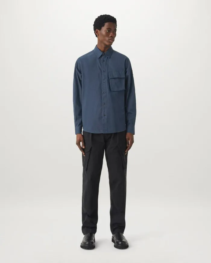 Shirts Men Belstaff Scale Shirt Dark Ink