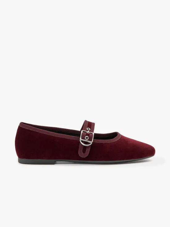 Shoes Jolin Velvet Ballet Flat Cherry Lisa Says Gah Women