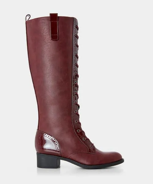 Shoes Sandals and Boots Apparel Sharp and Smart Lace Up Boots Burgundy Joebrowns