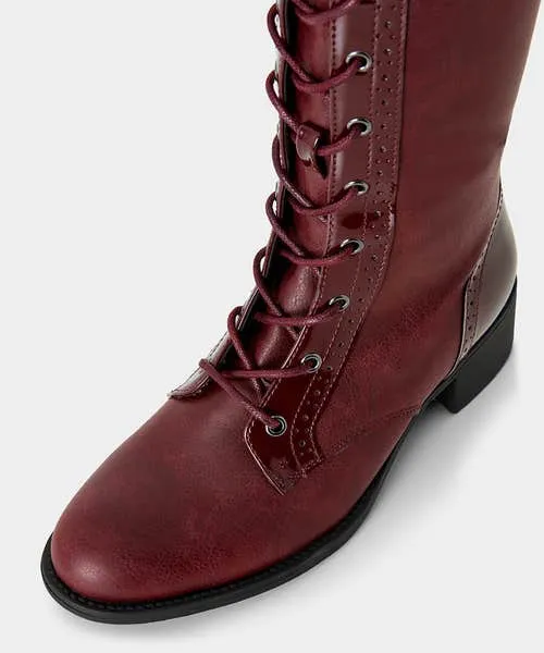 Shoes Sandals and Boots Apparel Sharp and Smart Lace Up Boots Burgundy Joebrowns