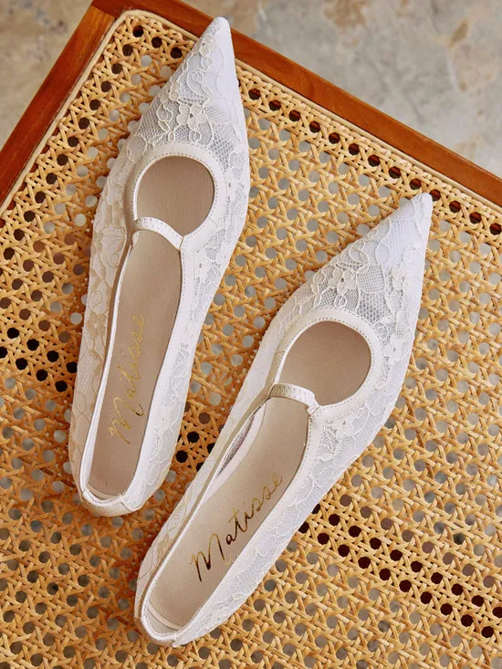 Shoes Women Fleur Lace Flat Ivory Lisa Says Gah