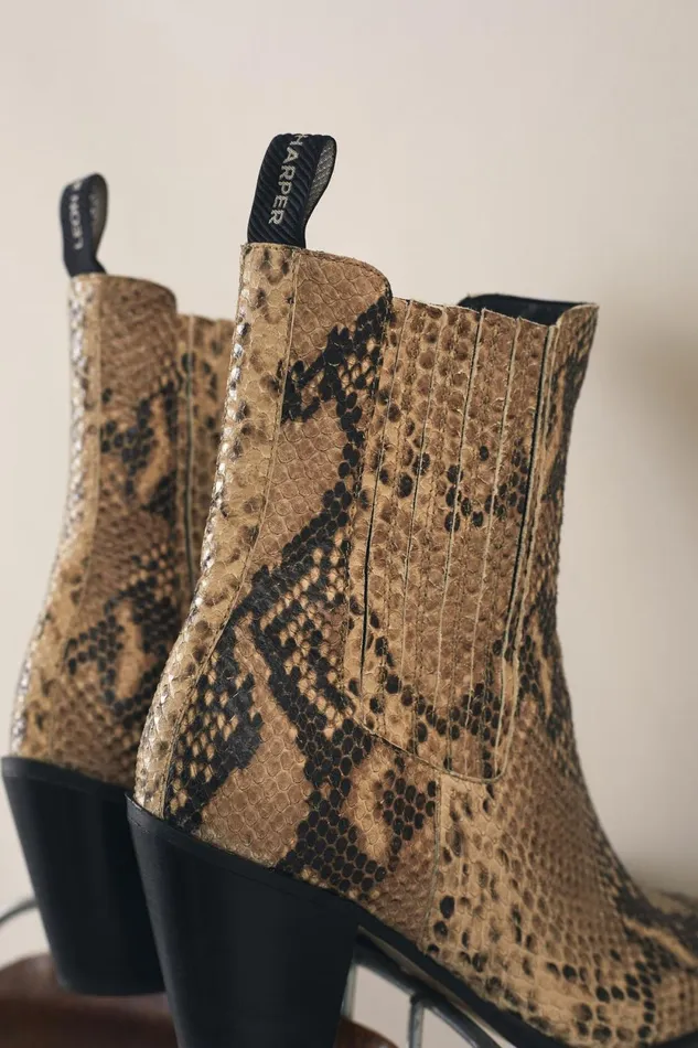 Shoes Women Leon and Harper Sylvie Python Boots Yellow