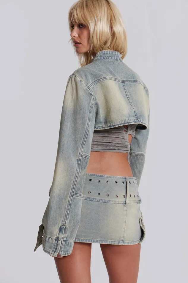 Shop Denim Assassin Ultra Cropped Jacket Tops Jaded London Women