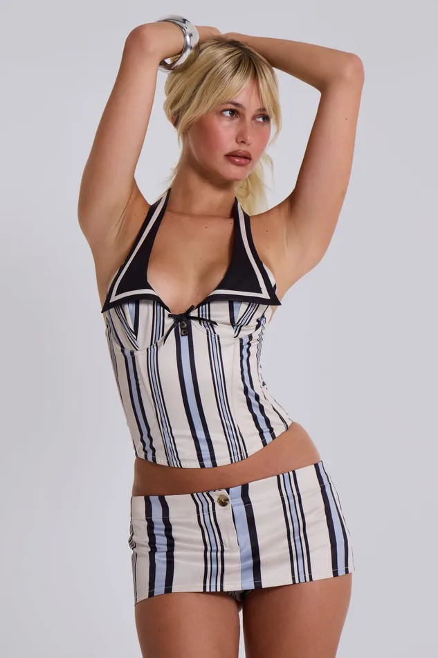 Shop Nauti Girlfriend Stripe Corset Tops Jaded London Women