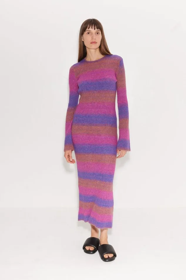 Shop Simon Miller DRESSES Axon Dress Distorted Stripe