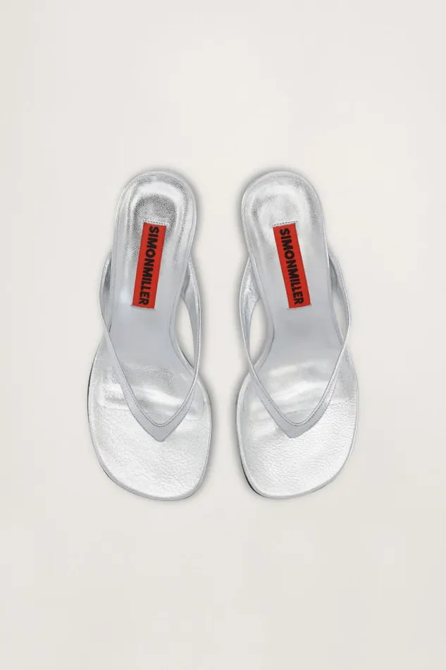 Shop Simon Miller HEELS Beep Thong Silver