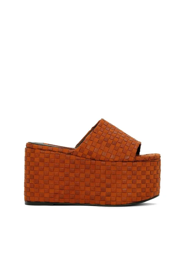 Shop Simon Miller SANDALS Blackout Platform Sepia Brown Checkerboard