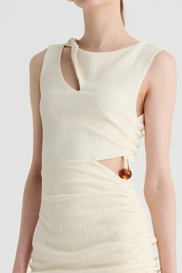 Shop SUBOO Dresses Jacqui Twist Front Mini Dress 8211 Cream