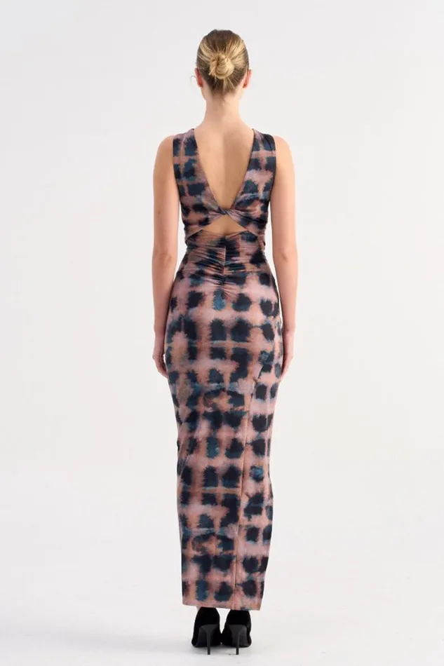Shop SUBOO Dresses Shibori Sleeveless Reversible Twist Front Maxi