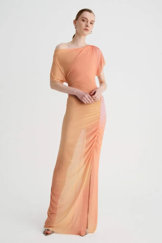 Shop SUBOO Dresses Venus Rouched Midi Dress