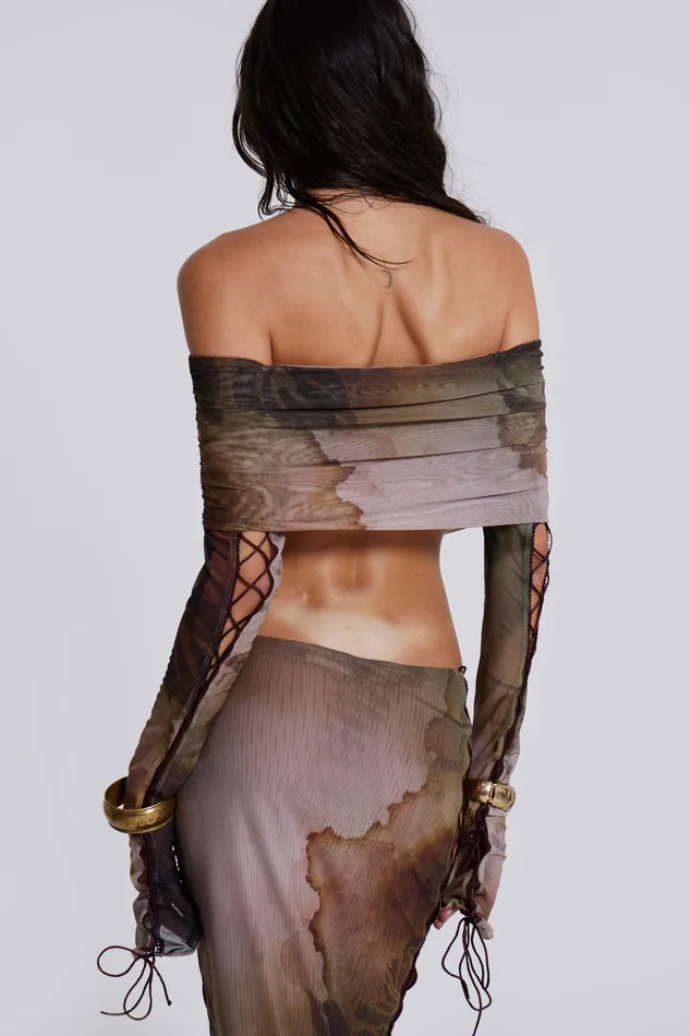 Shop Valerie Lace Up Top Tops Jaded London Women