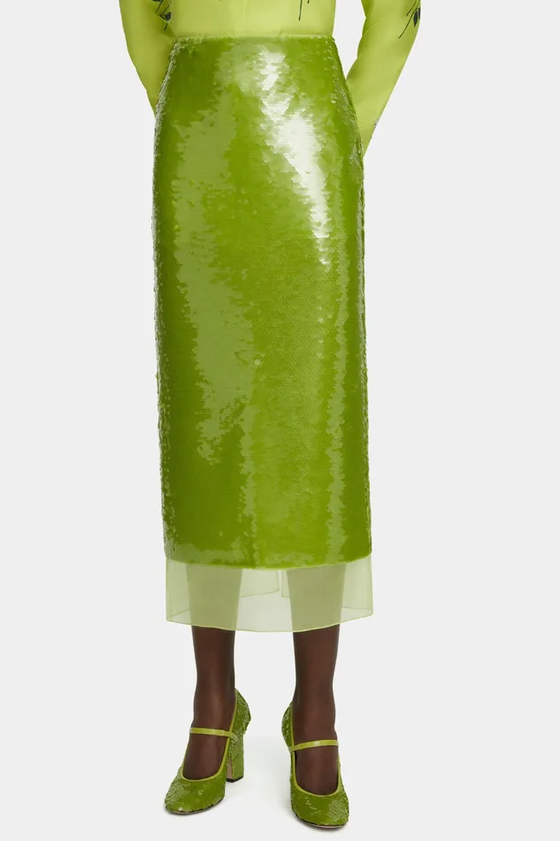 Skirts Emilia Wickstead Women Kazu Skirt in Green Jelly Sequins