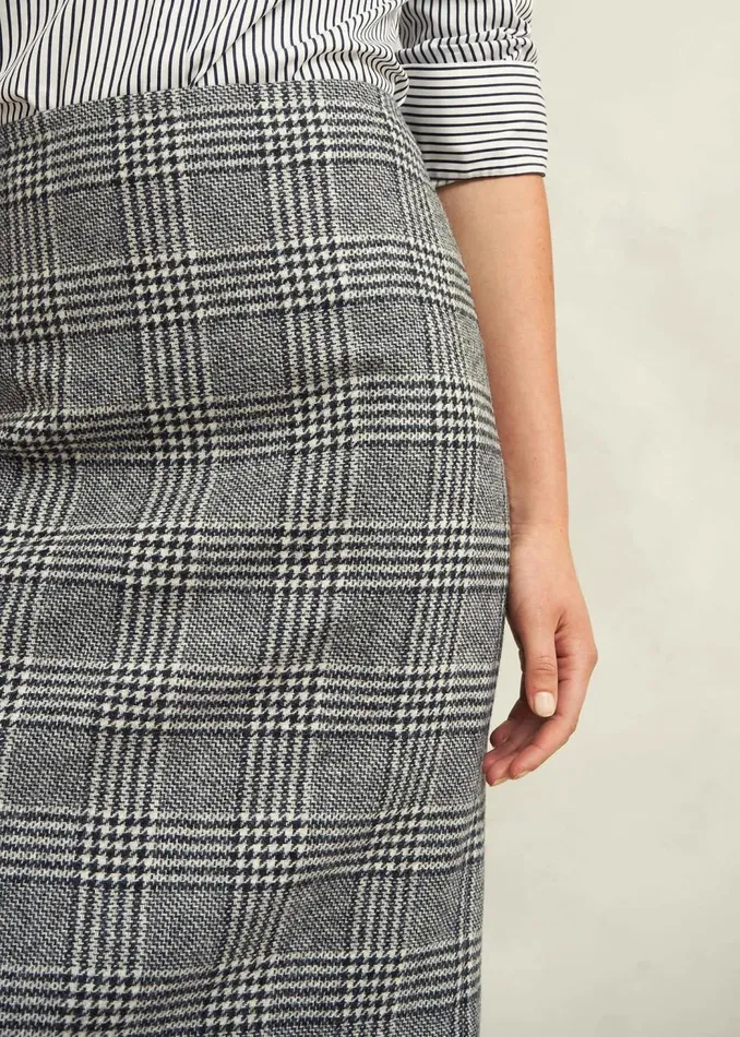 Skirts Women HOBBS Brea Wool Skirt Black White