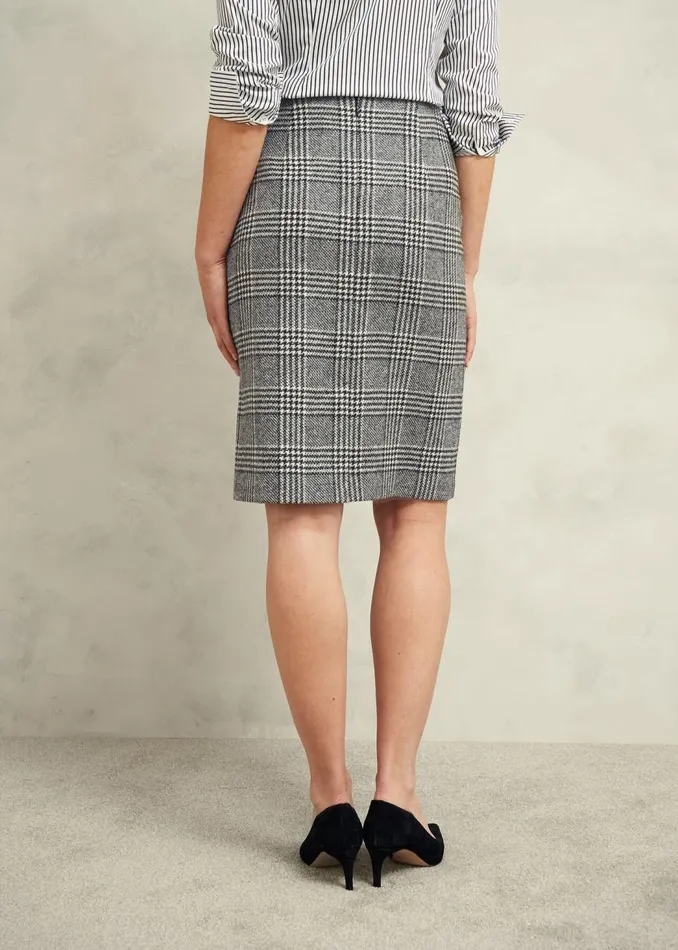 Skirts Women HOBBS Brea Wool Skirt Black White