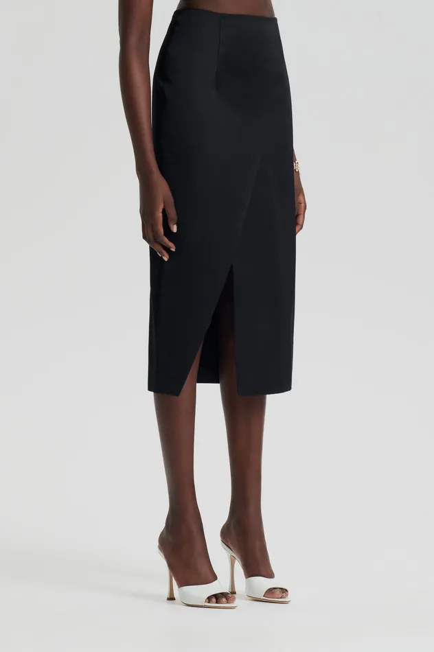 Skirts Women Scanlan Theodore SATIN WRAP SKIRT BLACK Skirts Women Scanlan Theodore SATIN WRAP SKIRT BLACK