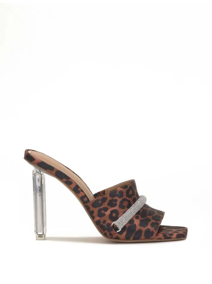 Slides and Mules Shoes Jessica Simpson Piaria High Heel Sandal In Safari Leopard