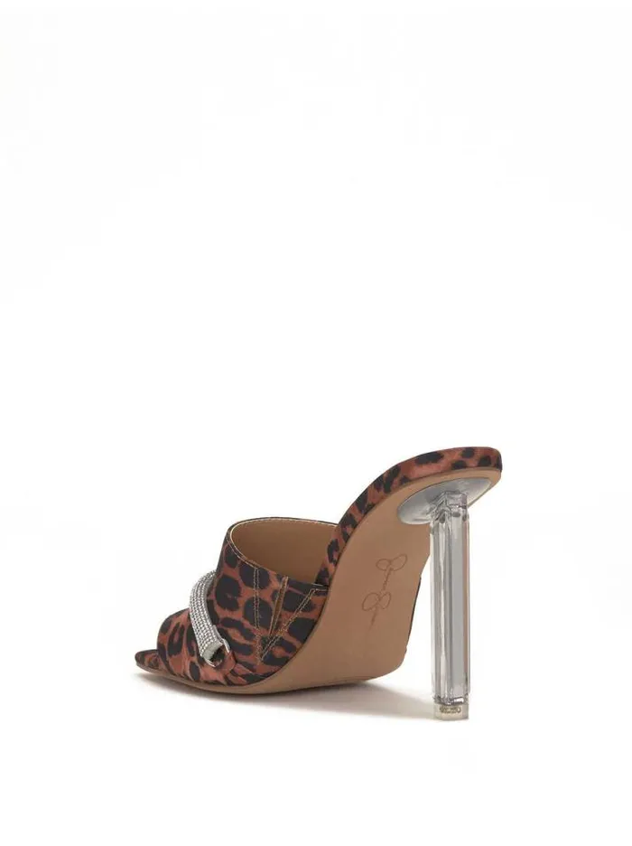 Slides and Mules Shoes Jessica Simpson Piaria High Heel Sandal In Safari Leopard