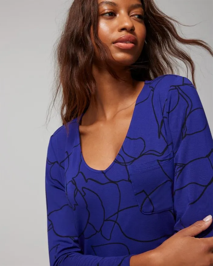 Soma Cool Nights LongSleeve Sleepshirt Nightfall Navy Women Sleepshirts