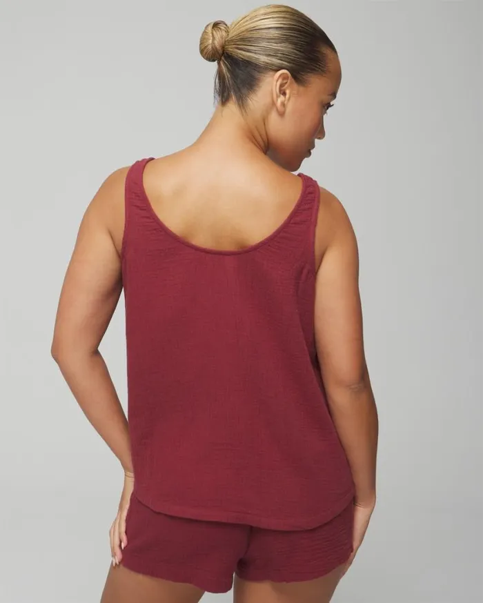 Soma Cotton Gauze Tank Vermillion Women Matching Sets and Separates