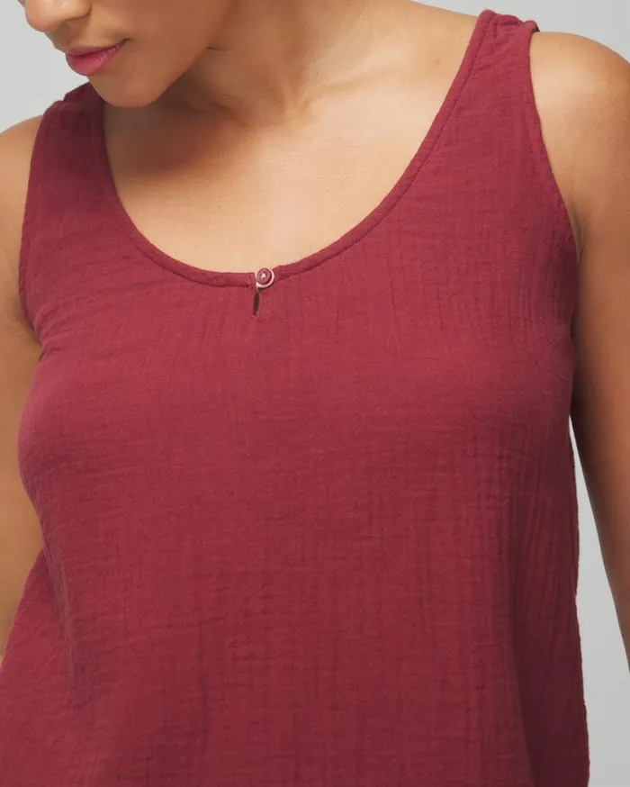Soma Cotton Gauze Tank Vermillion Women Matching Sets and Separates