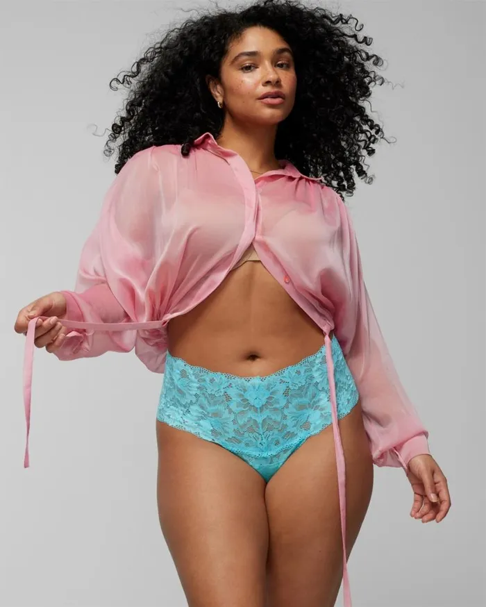 Soma Embraceable Signature AllOver Lace Retro Thong French Mauve Women Panties