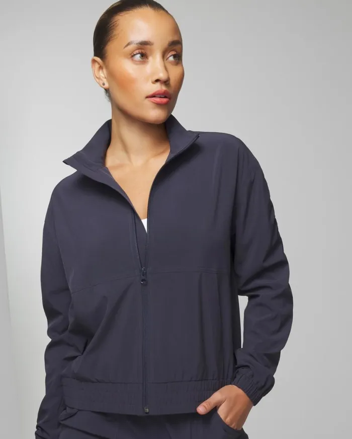Soma Everstretch Relaxed Zip Jacket Polar Night Women Sweaters and Jackets