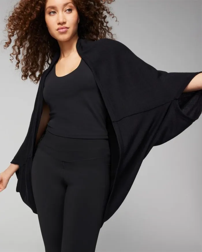 Soma Luxe Soft Cocoon Cardigan Black Women Sweaters and Jackets